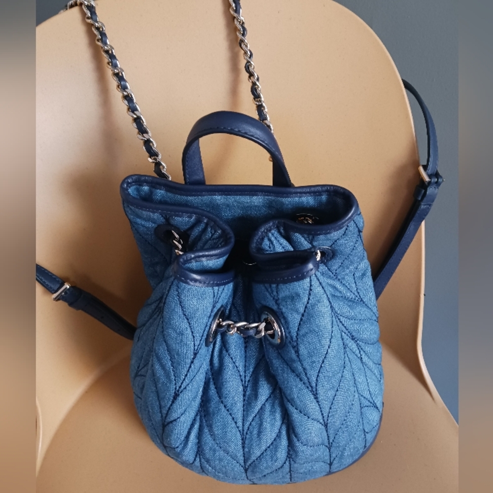 KATE SPADE BRIAR LANE QUILTED DENIM BACKPACK excellent condition - Picture 4 of 12